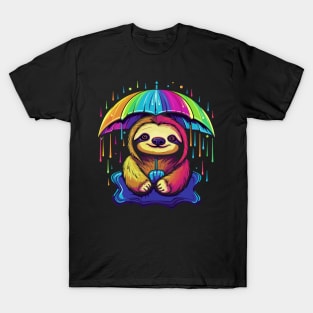 Sloth Rainy Day With Umbrella T-Shirt